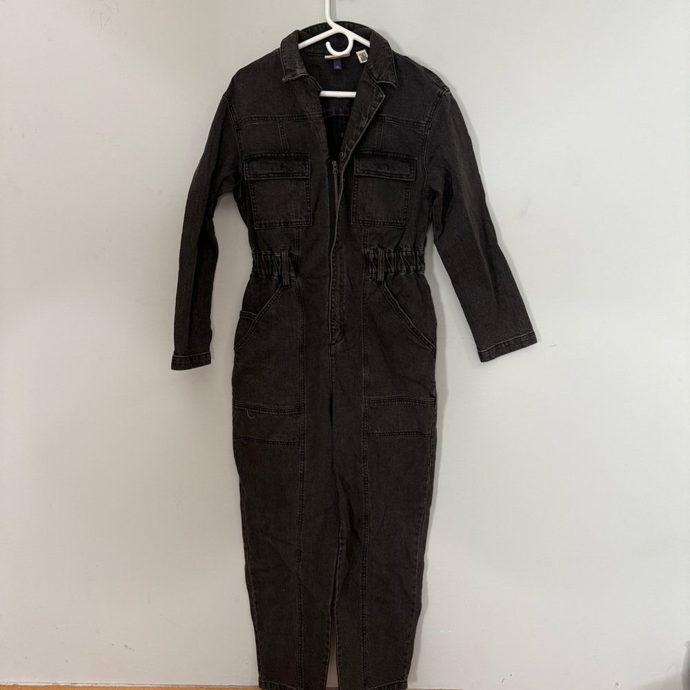 Universal Thread Black Utility Denim Jumpsuit Siz… - image 2